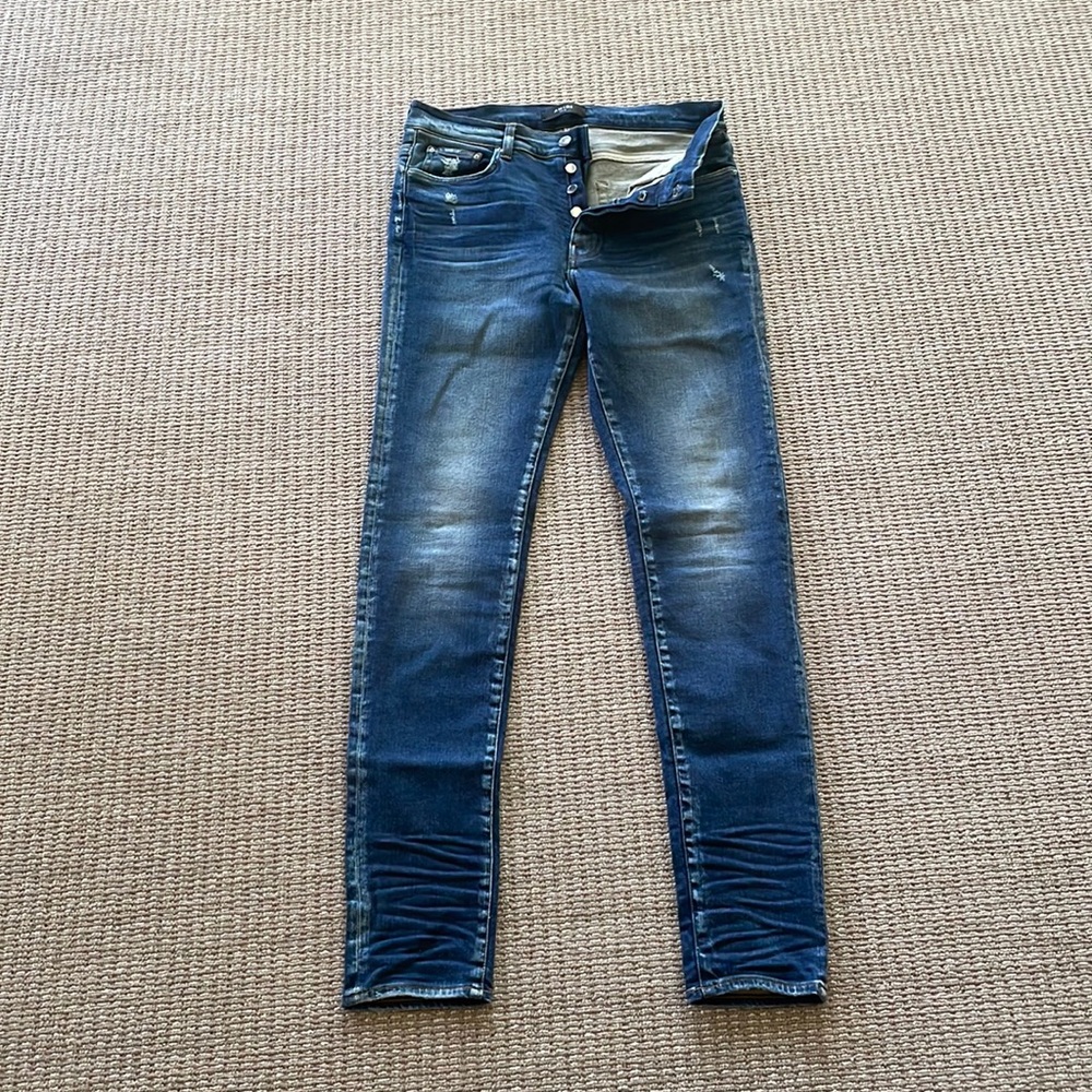 Deep blue washed Mike amiri jeans men size 34
